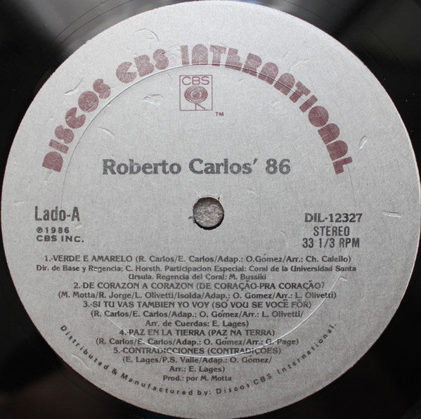 Roberto Carlos : Roberto Carlos '86 (LP)