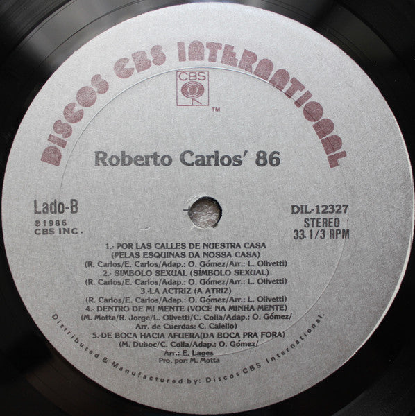 Roberto Carlos : Roberto Carlos '86 (LP)