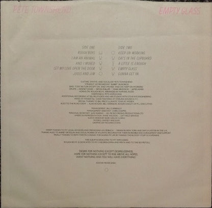 Pete Townshend : Empty Glass (LP, Album, MO )