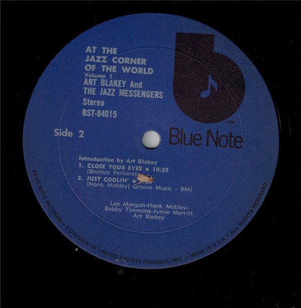 Art Blakey & The Jazz Messengers : At The Jazz Corner Of The World Vol. 1 (LP, Album, RE)