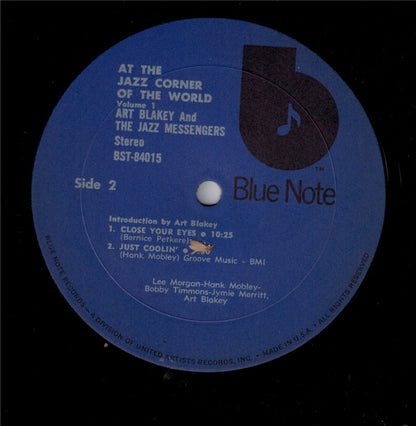 Art Blakey & The Jazz Messengers : At The Jazz Corner Of The World Vol. 1 (LP, Album, RE)