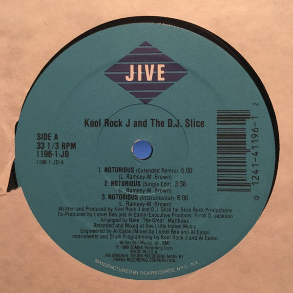 Kool Rock Jay And The DJ Slice : Notorious (12")