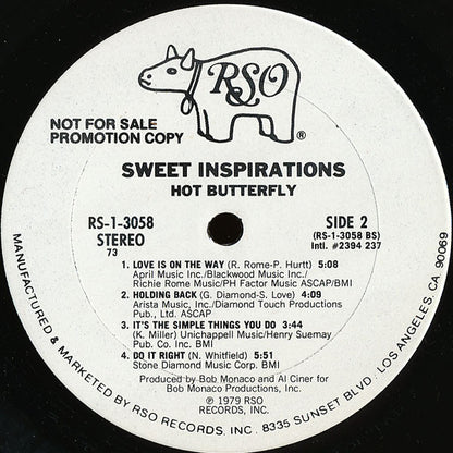The Sweet Inspirations : Hot Butterfly (LP, Album, Promo, 73 )