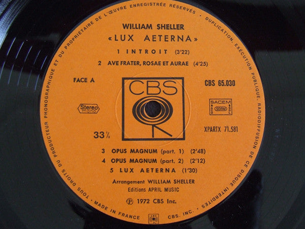 William Sheller : Lux Aeterna (LP, Album)