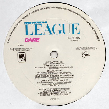 The Human League : Dare (LP, Album, Mon)