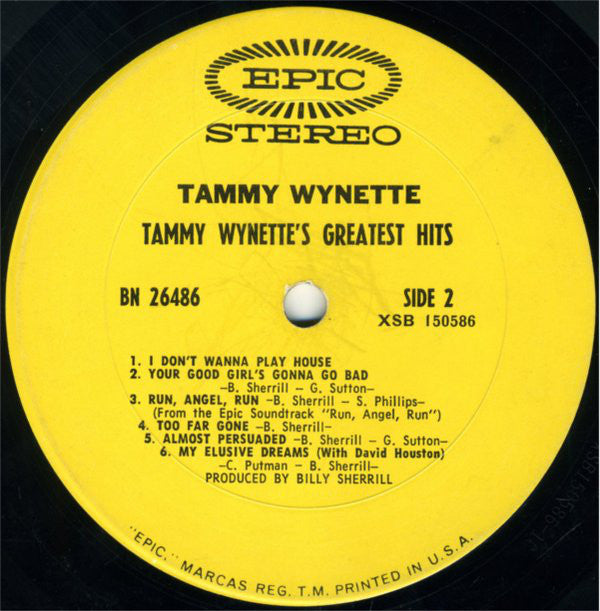 Tammy Wynette : Tammy's Greatest Hits (LP, Comp, Pit)