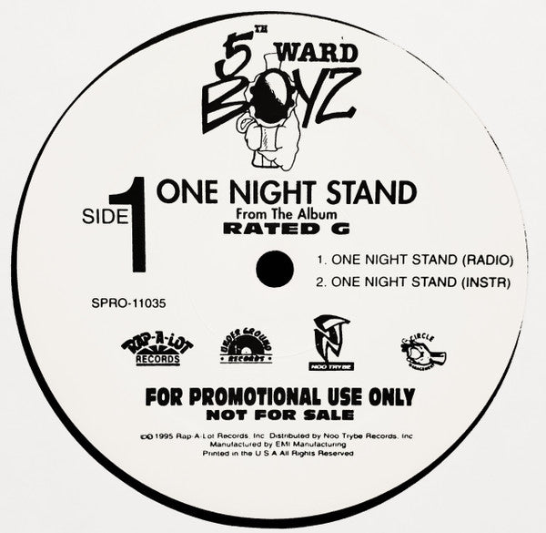 5th Ward Boyz : One Night Stand (12", Promo)