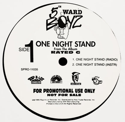 5th Ward Boyz : One Night Stand (12", Promo)