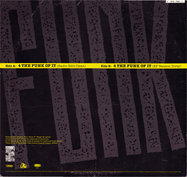 Above The Law : 4 The Funk Of It (12", Single)