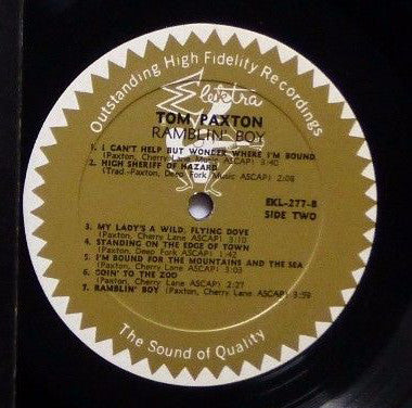 Tom Paxton : Ramblin' Boy (LP, Album, Mono)