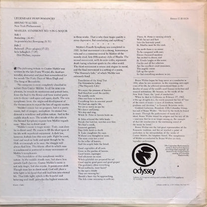 Gustav Mahler - Bruno Walter : Mahler Symphony No. 4 (LP, Album)