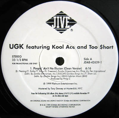 UGK : Pimpin' Ain't No Illusion / Belts To Match (12", Promo)