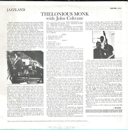Thelonious Monk With John Coltrane : Thelonious Monk With John Coltrane (LP, Album, RE, Pit)