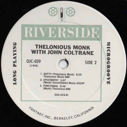 Thelonious Monk With John Coltrane : Thelonious Monk With John Coltrane (LP, Album, RE, Pit)