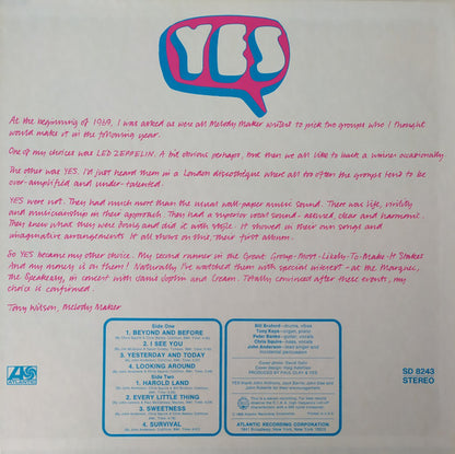 Yes : Yes (LP, Album, RE, PR )