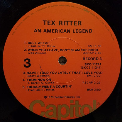 Tex Ritter : An American Legend (3xLP, Comp, Los + Box)