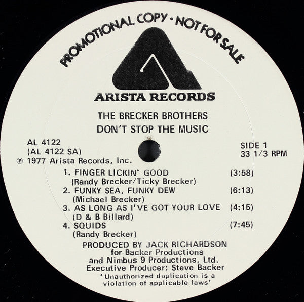 The Brecker Brothers : Don't Stop The Music (LP, Album, Promo)