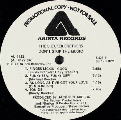 The Brecker Brothers : Don't Stop The Music (LP, Album, Promo)