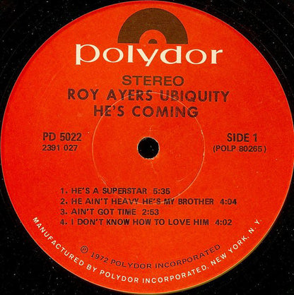 Roy Ayers Ubiquity : He's Coming (LP, Album, Gat)