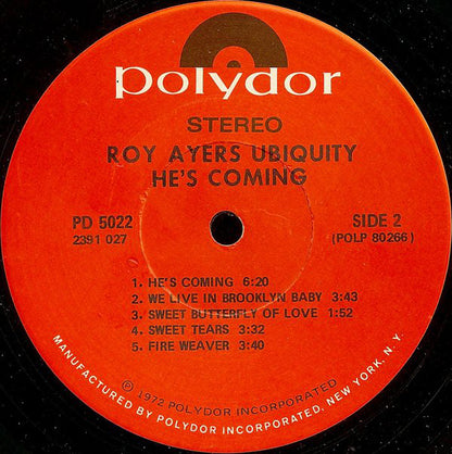 Roy Ayers Ubiquity : He's Coming (LP, Album, Gat)