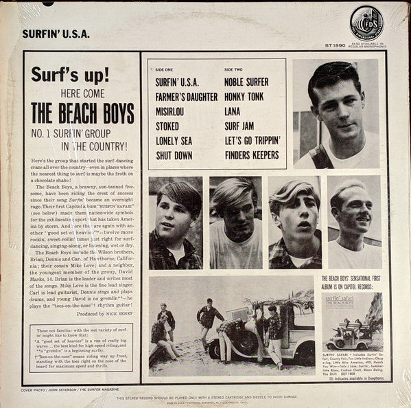 The Beach Boys : Surfin' USA (LP, Album, Scr)
