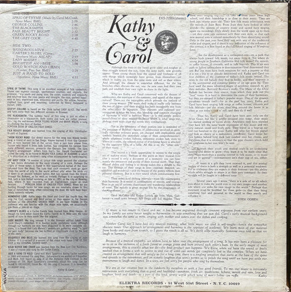 Kathy & Carol : Kathy & Carol (LP, Album, Mono)
