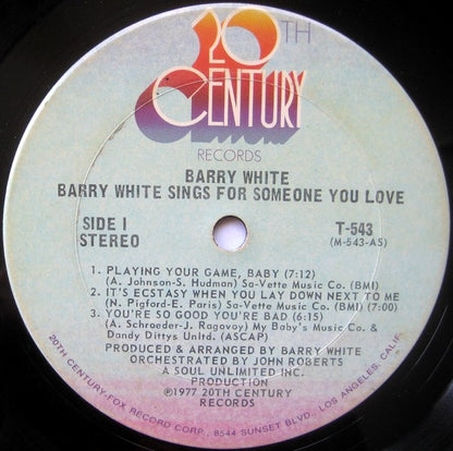 Barry White : Barry White Sings For Someone You Love (LP, Album, San)