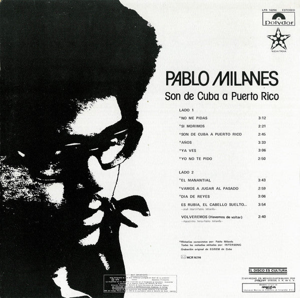 Pablo Milanés : Son De Cuba A Puerto Rico (LP, Album)