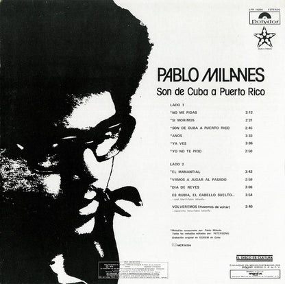 Pablo Milanés : Son De Cuba A Puerto Rico (LP, Album)