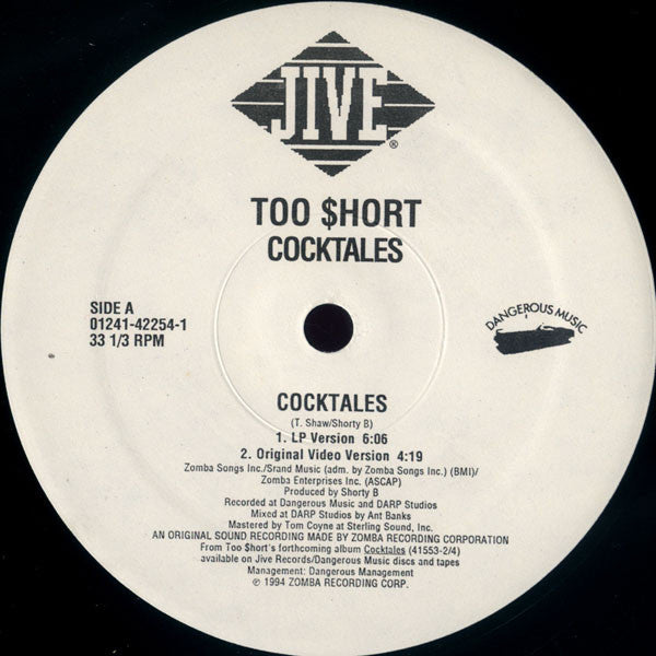 Too Short : Cocktales (12")