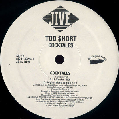 Too Short : Cocktales (12")