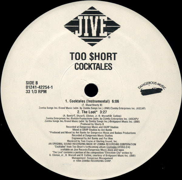 Too Short : Cocktales (12")