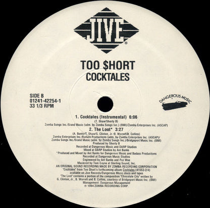 Too Short : Cocktales (12")