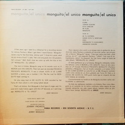 Monguito El Unico Y Su Conjunto : Monguito El Unico Y Su Conjunto (LP, Album, Mono)