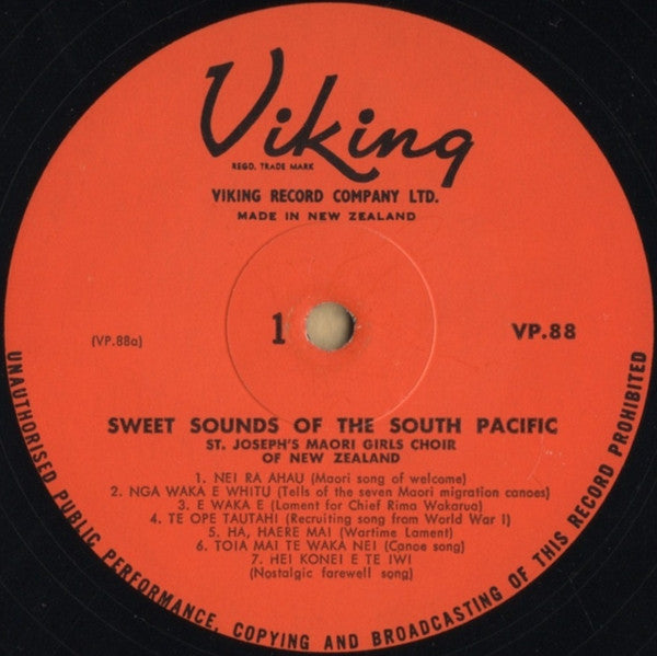 St. Joseph's Maori Girls College Choir : Sweet Sounds Of The South Pacific (LP, Mono)