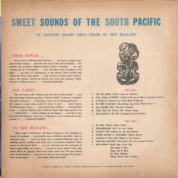 St. Joseph's Maori Girls College Choir : Sweet Sounds Of The South Pacific (LP, Mono)
