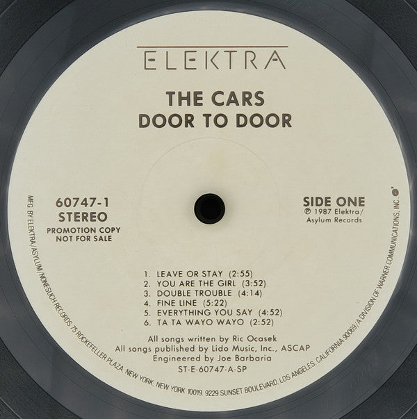 The Cars : Door To Door (LP, Album, Promo)