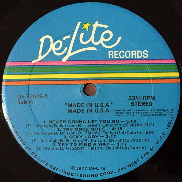 Made In USA : Made In U.S.A. (LP, Album, Rai)