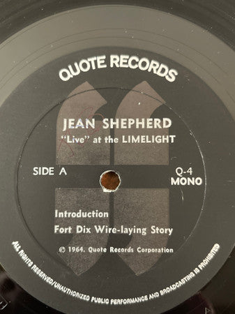 Jean Shepherd (2) : "Live" At The Limelight (LP, Album)