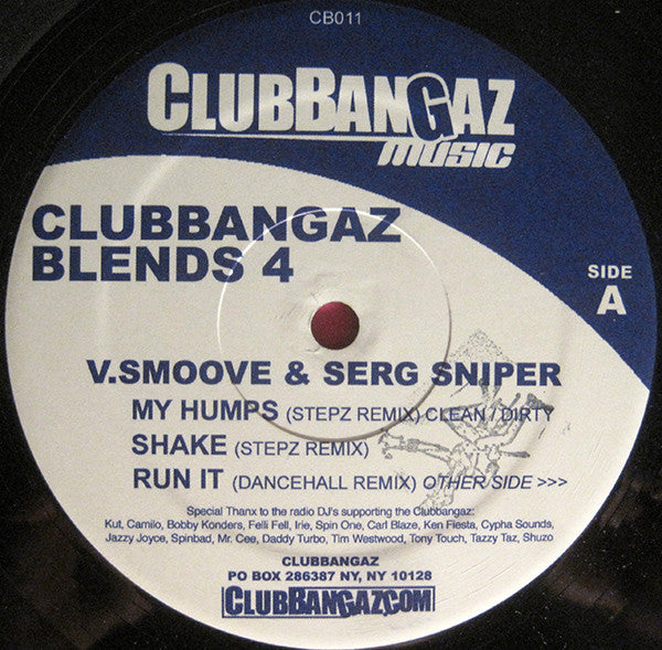 V. Smoove & Serg Sniper : Clubbangaz Blends 4 (12")