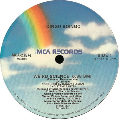 Oingo Boingo : Weird Science (Extended Dance Version) (12", Glo)