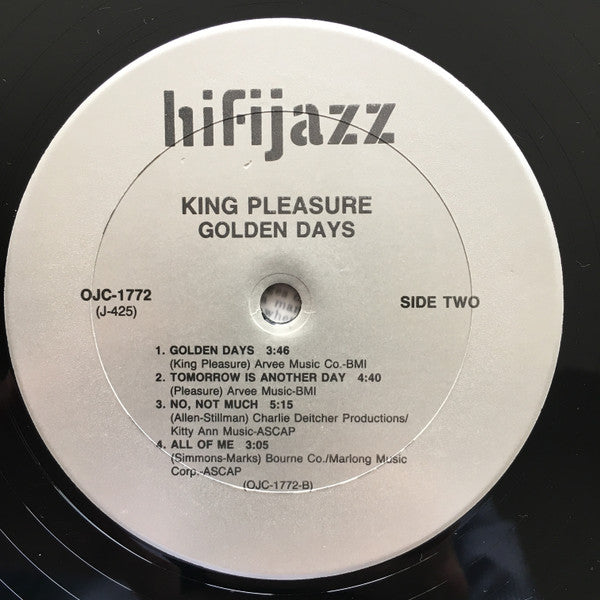King Pleasure : Golden Days (LP, Album, RE, RM)