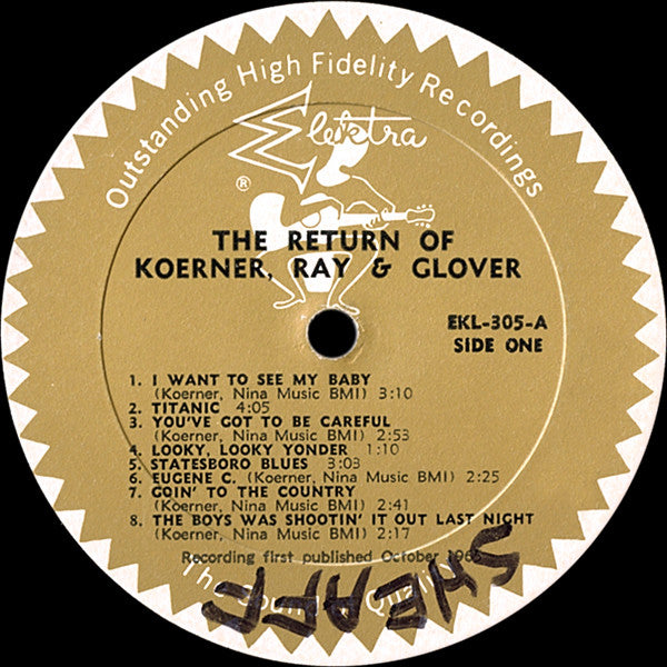 Koerner, Ray & Glover : The Return Of Koerner, Ray & Glover (LP, Mono)
