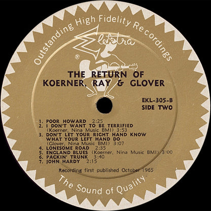 Koerner, Ray & Glover : The Return Of Koerner, Ray & Glover (LP, Mono)