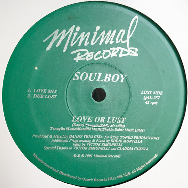 Soulboy : Harmonica Track / Love Or Lust (12", MP)