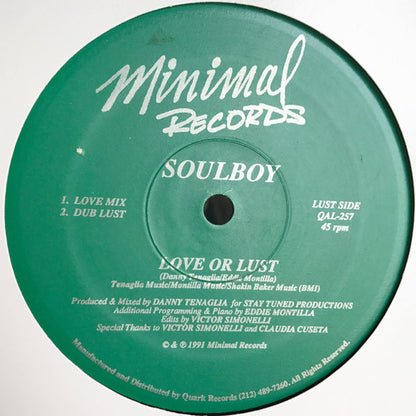 Soulboy : Harmonica Track / Love Or Lust (12", MP)