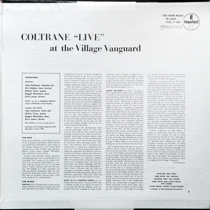 John Coltrane : "Live" At The Village Vanguard (LP, Album, RE, Gat)