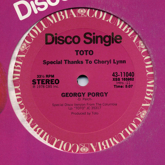 Toto : Georgy Porgy (12", Single)