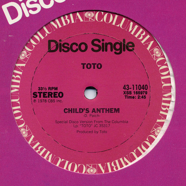 Toto : Georgy Porgy (12", Single)