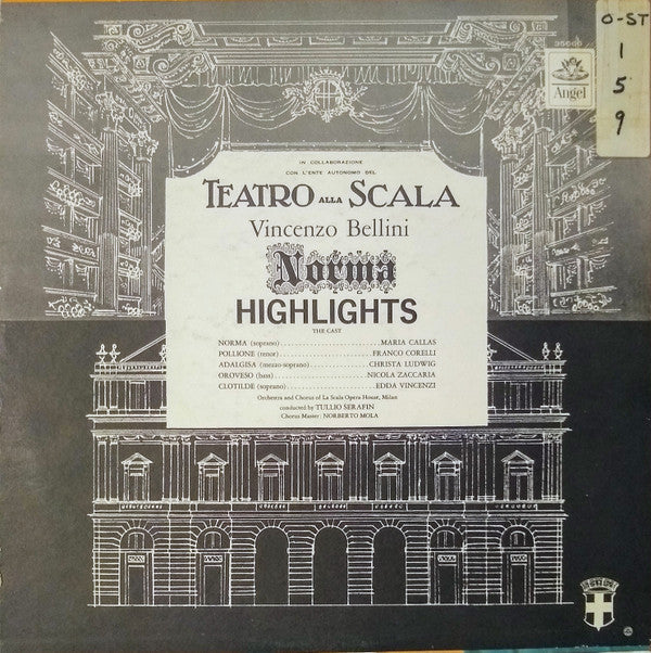Maria Callas, Franco Corelli, Christa Ludwig, Orchestra Del Teatro Alla Scala And Coro Del Teatro Alla Scala, Tullio Serafin : La Scala Presents 'Norma' · Highlights By Bellini (LP, Boo)